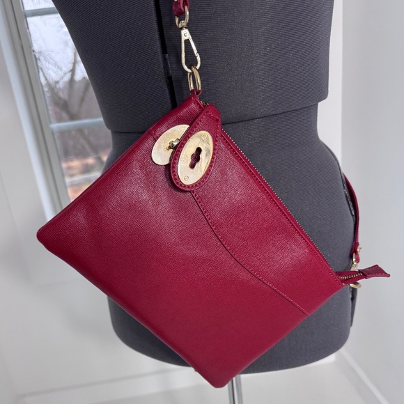 Genuine Italian Leather Tulip Red Small shoulder purse - Picture 2 of 6